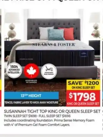 Tepperman's Susannah Tight Top King Or Queen Sleep Set offer