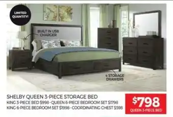 Tepperman's Shelby Queen 3-Piece Storage Bed offer