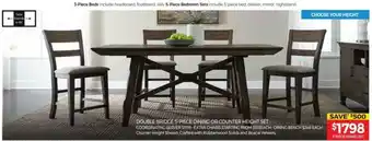 Tepperman's Double Bridge 5-Piece Dining Or Counter Height Set offer