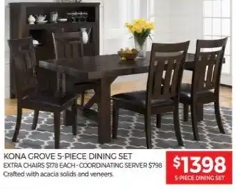 Tepperman's Kona Grove 5-Piece Dining Set offer