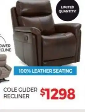 Tepperman's Cole Glider Recliner offer