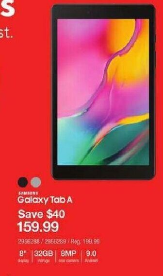 Staples Galaxy Tab A offer