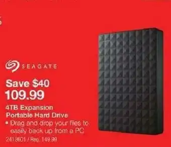 Staples 4TB Expansion Portable Hard Drive offer