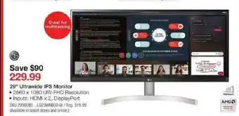 Staples 29''Ultrawide IPS Monitor offer
