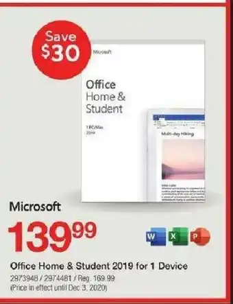 Staples Office Home & Student 2019 for 1 Device offer