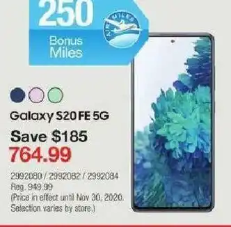 Staples Galaxy S20FE 5G offer