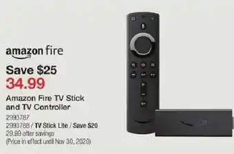 Staples Amazon Fire TV Stick and TV Controller offer