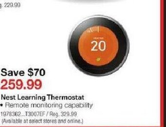 Staples Nest Learning Thermostat offer