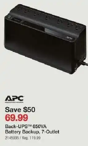 Staples Back-UPS 650VA Battery Backup offer