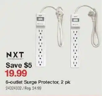 Staples 6-outlet Surge Protector, 2 pk offer