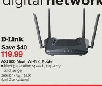 Staples AX1800 Mesh Wi-Fi 6 Router offer