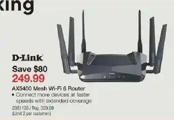 Staples AX5400 Mesh Wi-Fi 6 Router offer