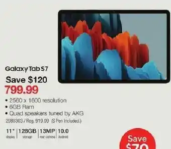 Staples Galaxy TabS7 offer