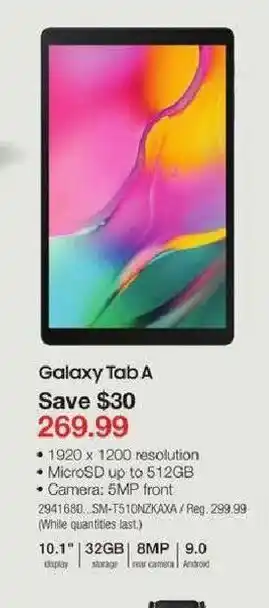 Staples Galaxy Tab A offer