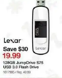 Staples 128GB JumpDrive S75 USB 3.0 Flash Drive offer