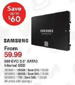 Staples 860 EVO 2.5" SATA3 Internal SSD offer