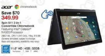 Staples Spin 511 2-in-1 Convertible Chromebook offer