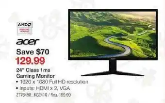 Staples 24" Class 1ms Gaming Monitor offer