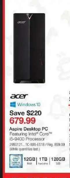 Staples Aspire Desktop PC offer