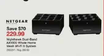 Staples Nighthawk Dual-Band AX1800 Whole Home Mesh Wi-Fi 6 System offer