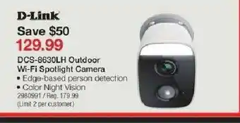 Staples DCS-8630LH Outdoor Wi-Fi Spotlight Camera offer