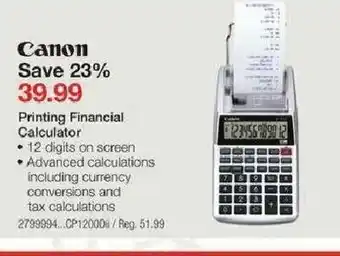 Staples Printing Financial Calculator offer