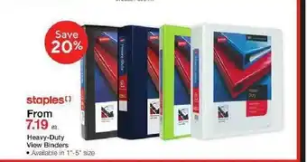 Staples Heavy-Duty View Binders offer