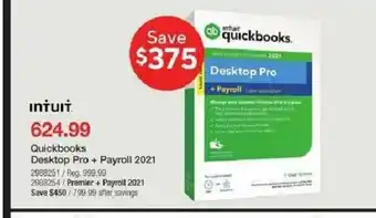 Staples Quickbooks Desktop Pro + Payroll 2021 offer