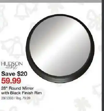 Staples 28" Round Mirror With Black Finish Rim offer