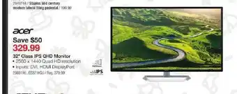 Staples 32" Class IPS QHD Monitor offer