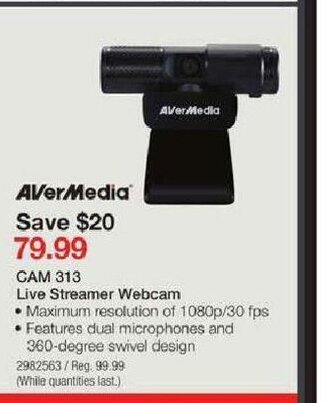 Staples Cam 313 Live Streamer Webcam offer