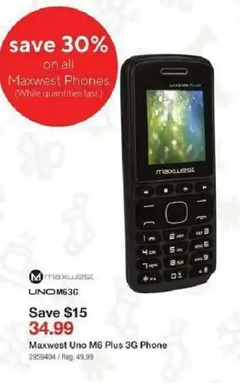 Staples Maxwest Uno M6 Plus 3G Phone offer