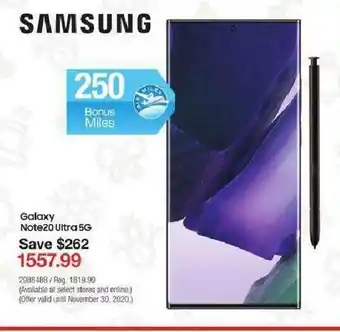 Staples Galaxy Note20 Ultra5G offer