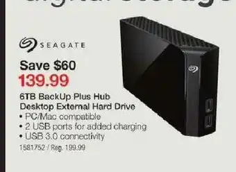 Staples 6TB BackUp Plus Hub Desktop External Hard Drive offer