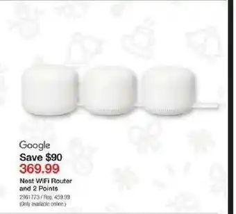 Staples Nest WiFi Router and 2 Points offer