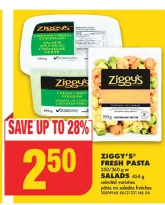 No Frills ZIGGY'S FRESH PASTA, 350/360 g or SALADS, 454 g offer