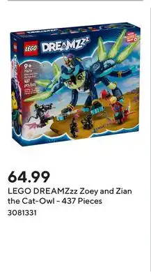 Staples LEGO DREAMZzz Zoey and Zian the Cat-Owl - 437 Pieces offer