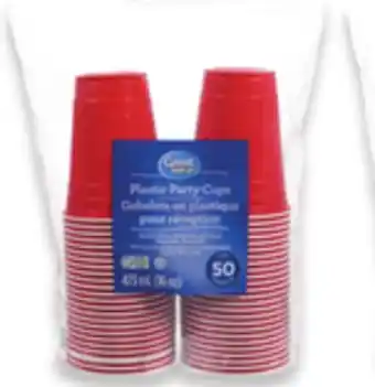 Walmart Great Value Red 473 mL or Clear 443 mL Plastic Party Cups offer