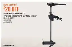 Cabela's Minn Kota Endura C2 Trolling Motor with Battery Meter offer