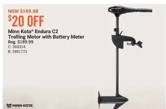 Cabela's Minn Kota Endura C2 Trolling Motor with Battery Meter offer