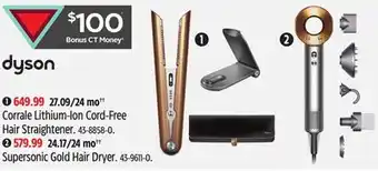 Canadian Tire Dyson Corrale Lithium-Ion Cord-Free Hair Straightener offer