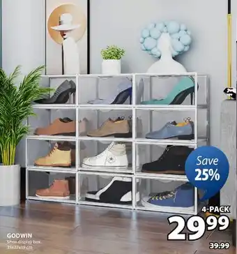 JYSK GODWIN Shoe display box 4-Pack offer