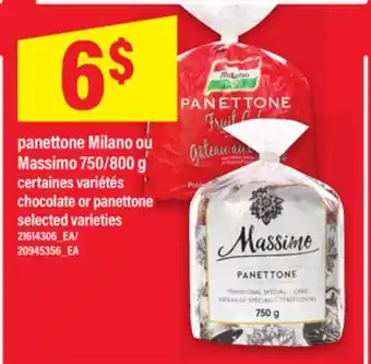 Maxi PANETTONE MILANO OU MASSIMO, 750/800 G offer