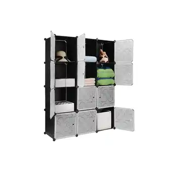Best Buy SortWise 12 Cube Plastic Portable Wardrobe Closet Organizer Storage Shelving Cabinet - DIY offer