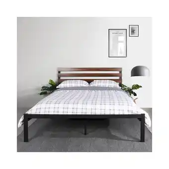 Best Buy Homylin Double Bed Sturdy Wooden Metal Full Bed for Living Room offer