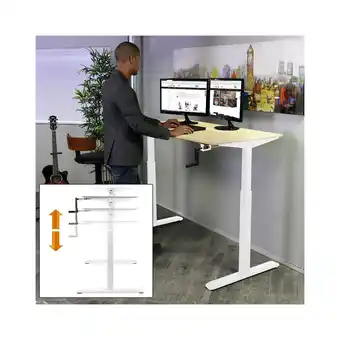 Best Buy Boost Industries Floor Standing BCH-FS22C-WH BeachOak47 Top with Manual Crank Height Adjustable Frame (White) offer