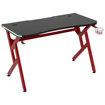 Best Buy HOMCOM Gaming Desk 47 Inch Racing Style PC Computer Table Home Office Workstation with RGB Lights Cup Holder Headphone Hook B offer