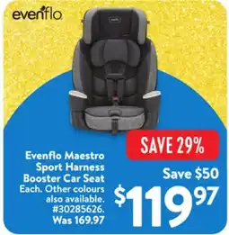 Walmart Evenflo Maestro Sport Harness Booster Car Seat offer