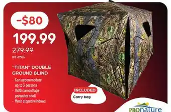 Pronature TITAN DOUBLE GROUND BLIND offer