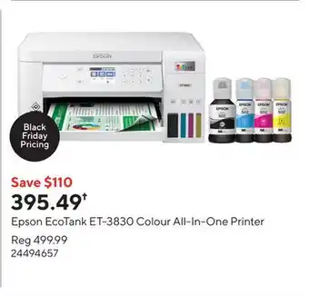 Staples Epson EcoTank ET-3830 Colour All-In-One Printer offer